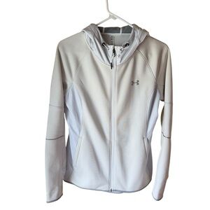 Under Armour Storm ColdGear White‎ Hooded Softshell Jacket Water Resistant Small